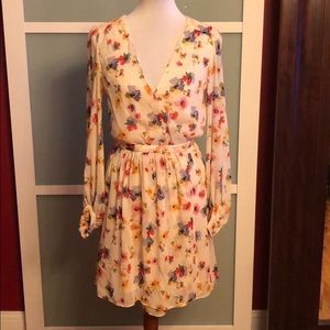 NWT Romantic long sleeved floral dress with slip